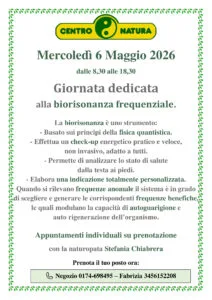 Mercoledì 6 Maggio Biorisonanza Frequenziale
